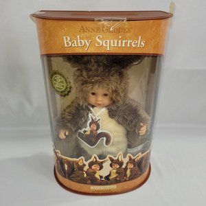 Anne Geddes 2001 Vintage Plush Baby Squirrel Doll by Unimax Toys